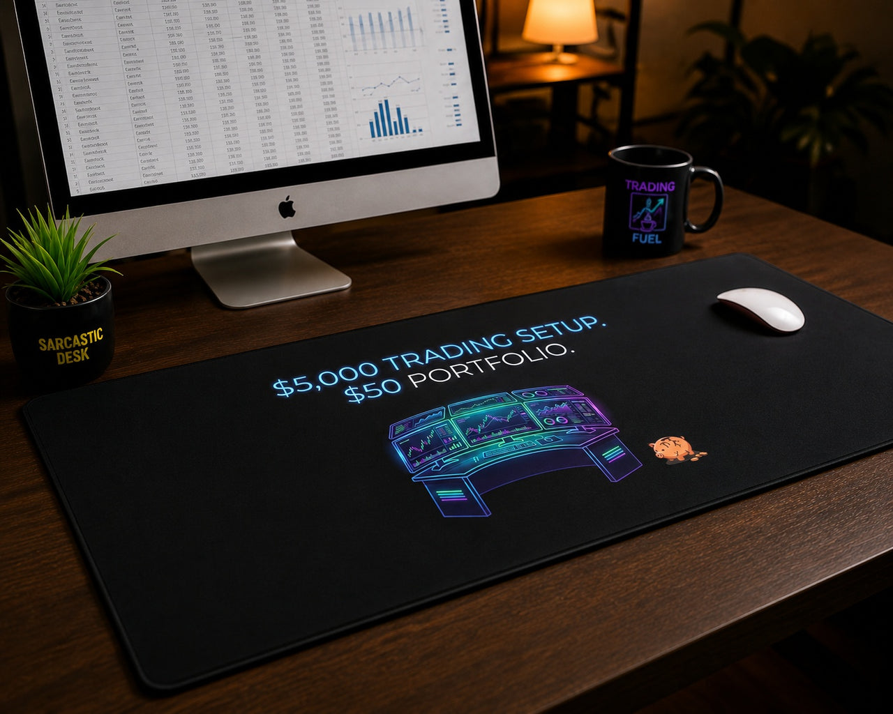 
Configuración de trading de $5,000. Cartera de $50. Alfombrilla de escritorio