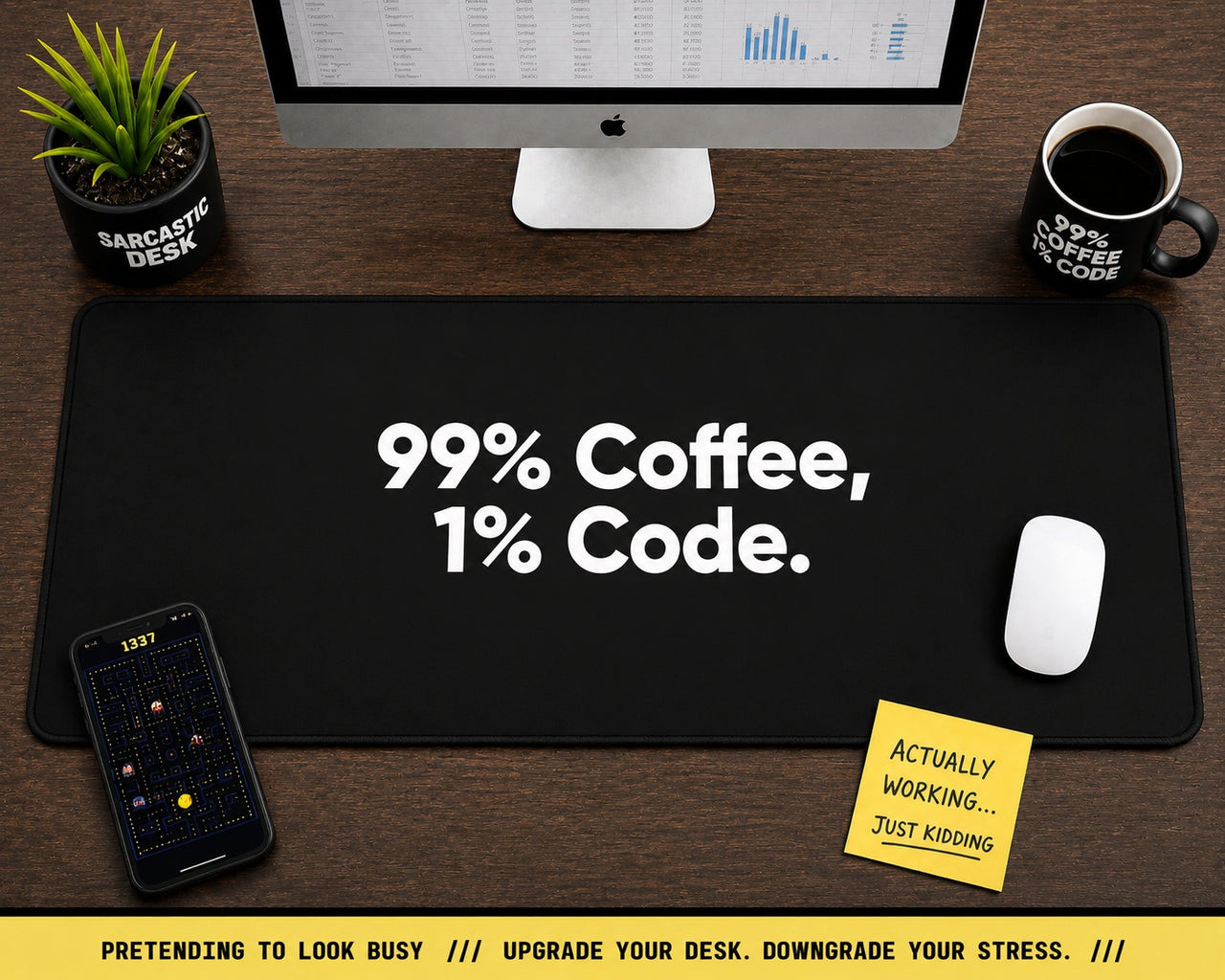 
Alfombrilla de escritorio 99% Café, 1% Código