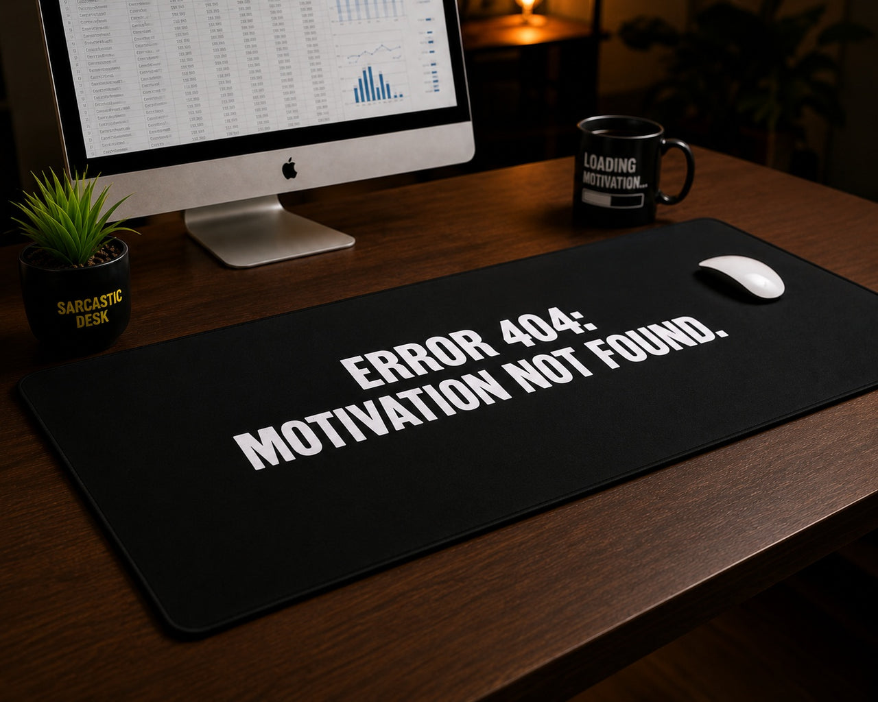 
Error 404 Motivation Not Found Desk Mat