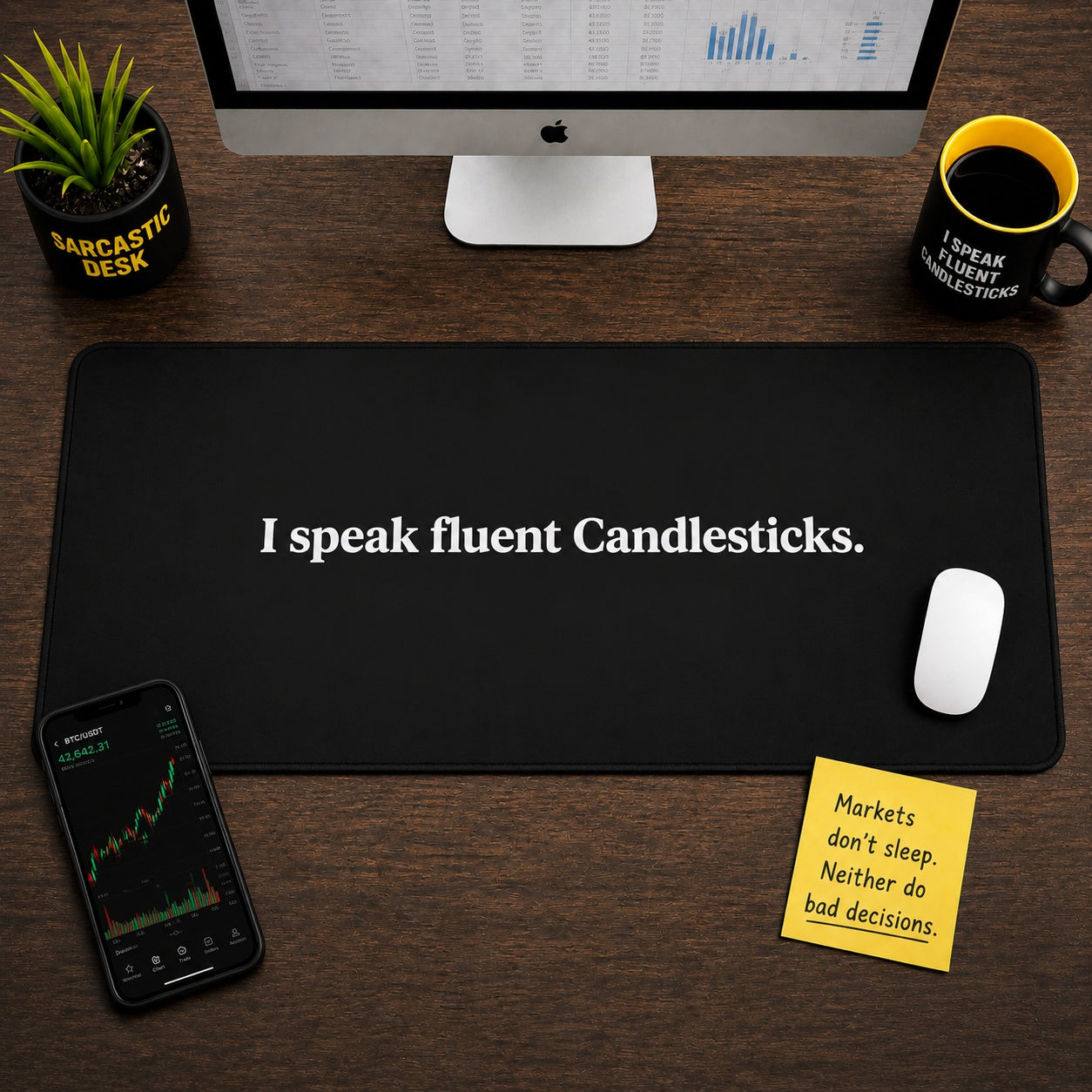 
I Speak Fluent Candlesticks Desk Mat