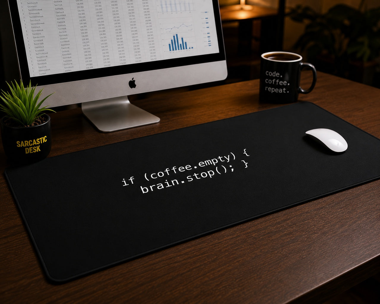 
If Coffee Empty Brain Stop Desk Mat
