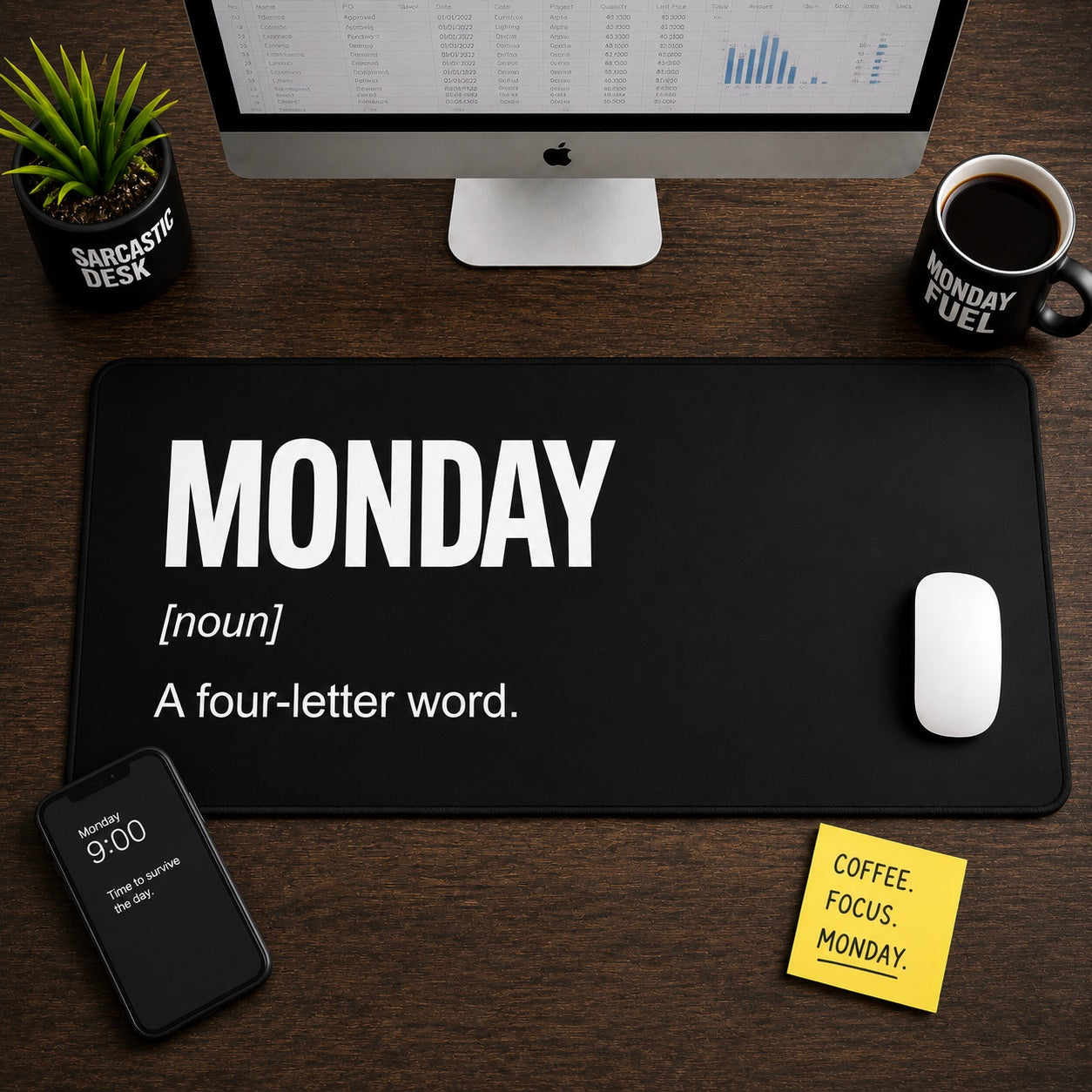 
Monday Four-Letter Word Desk Mat