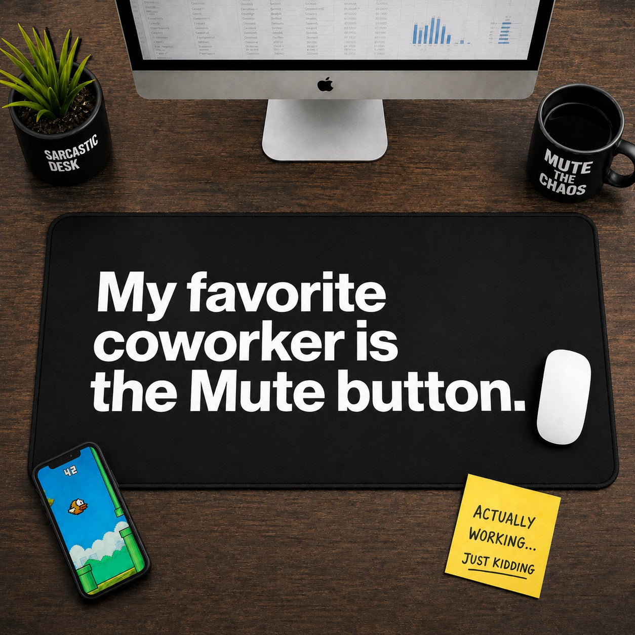
Mute Button Coworker Desk Mat