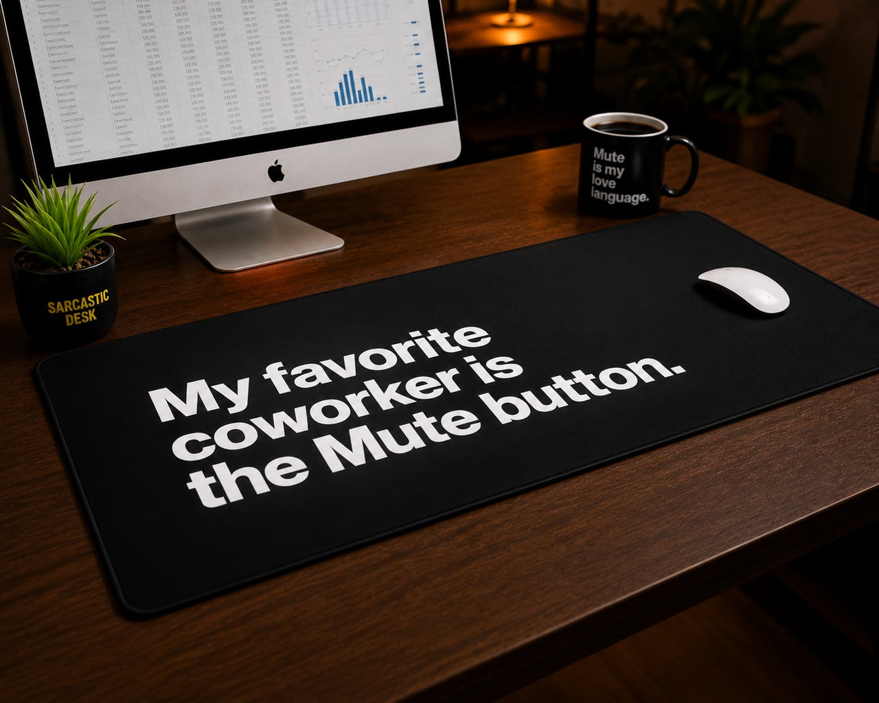 
Mute Button Coworker Desk Mat