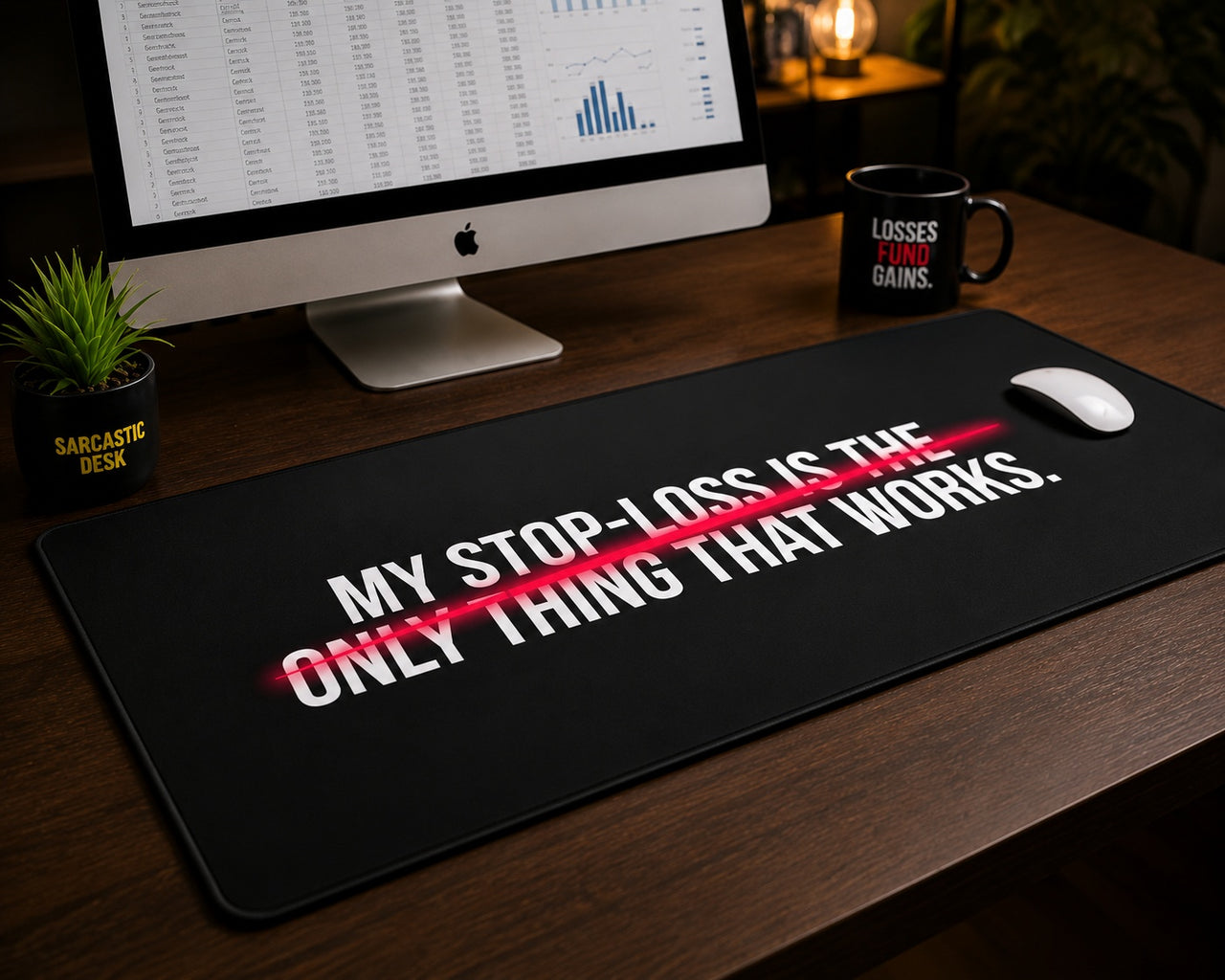 
My Stop-Loss Is The Only Thing That Works Desk Mat