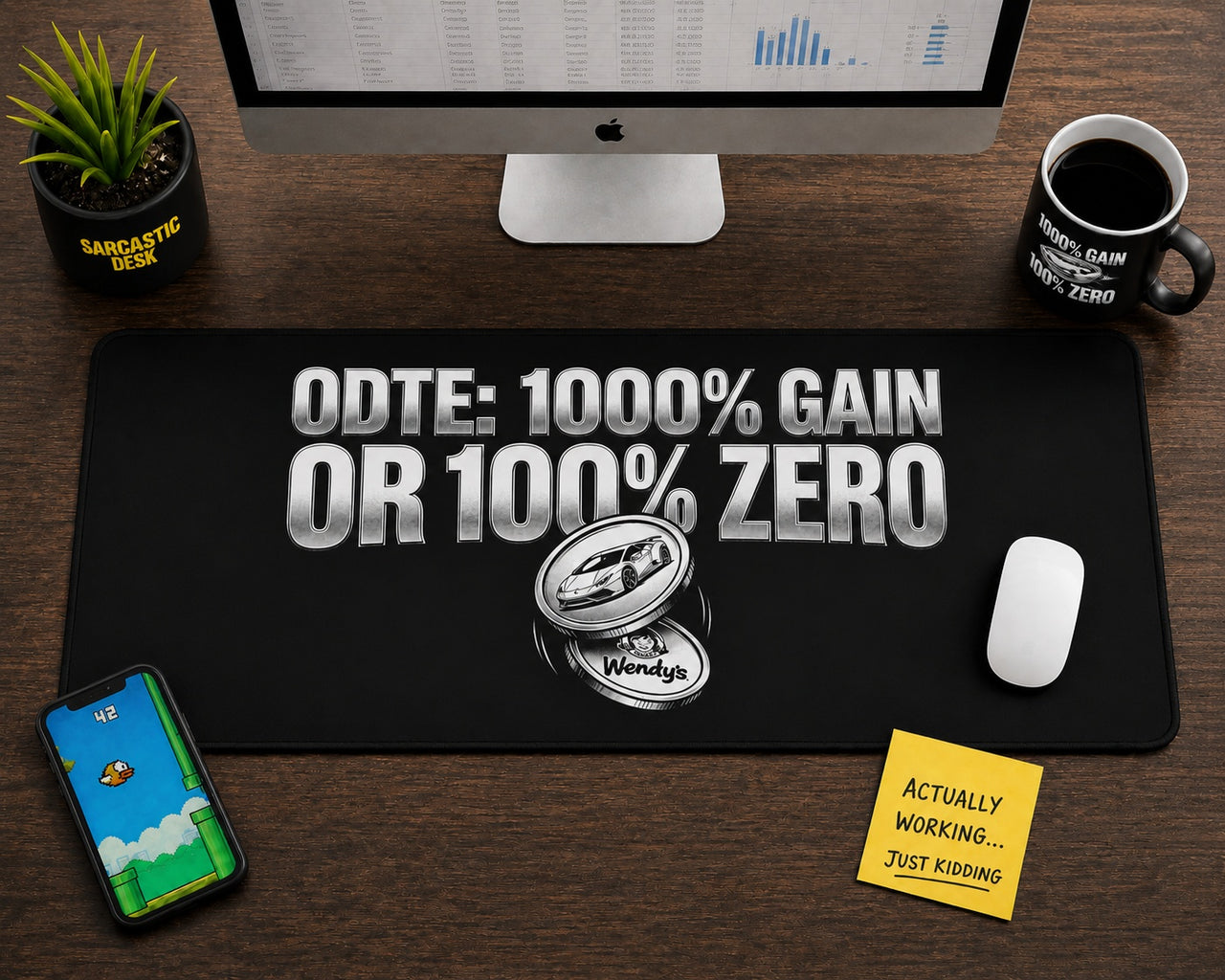 
ODTE: 1000% Gain or 100% Zero Desk Mat