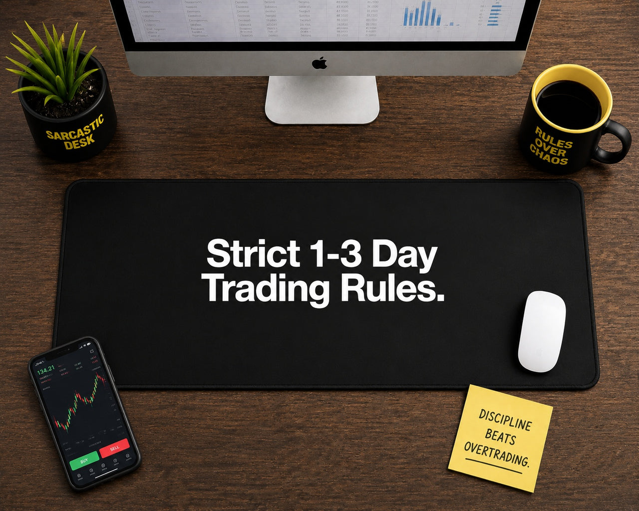 
Strict 1-3 Day Trading Rules Desk Mat