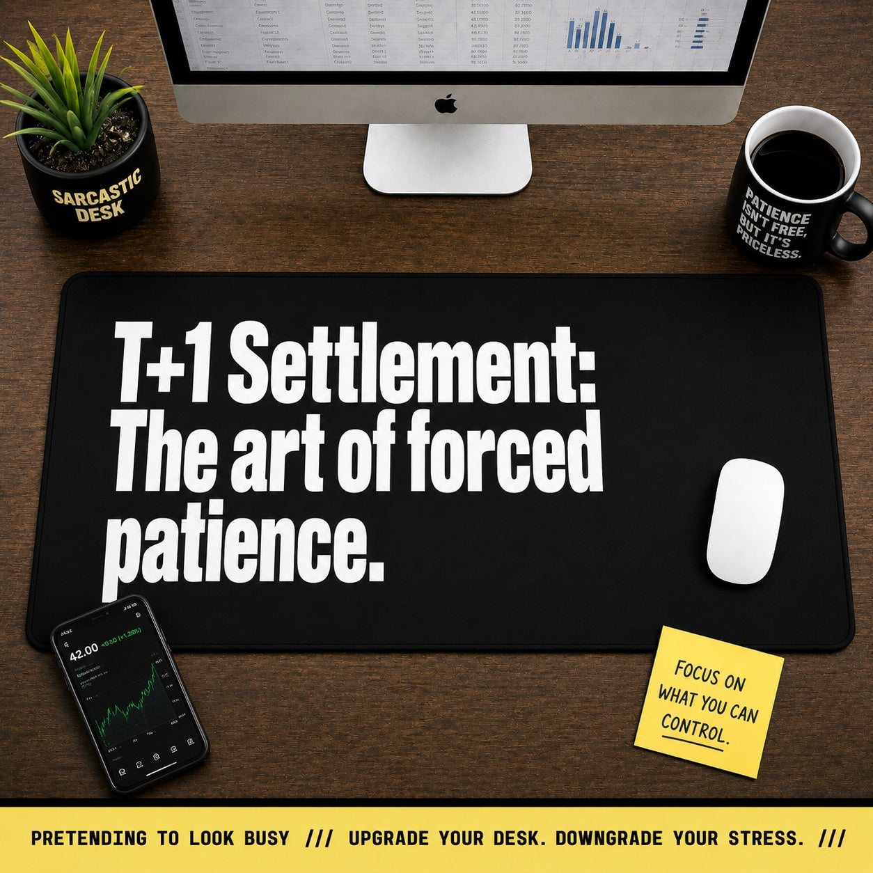 
T+1 Settlement Desk Mat