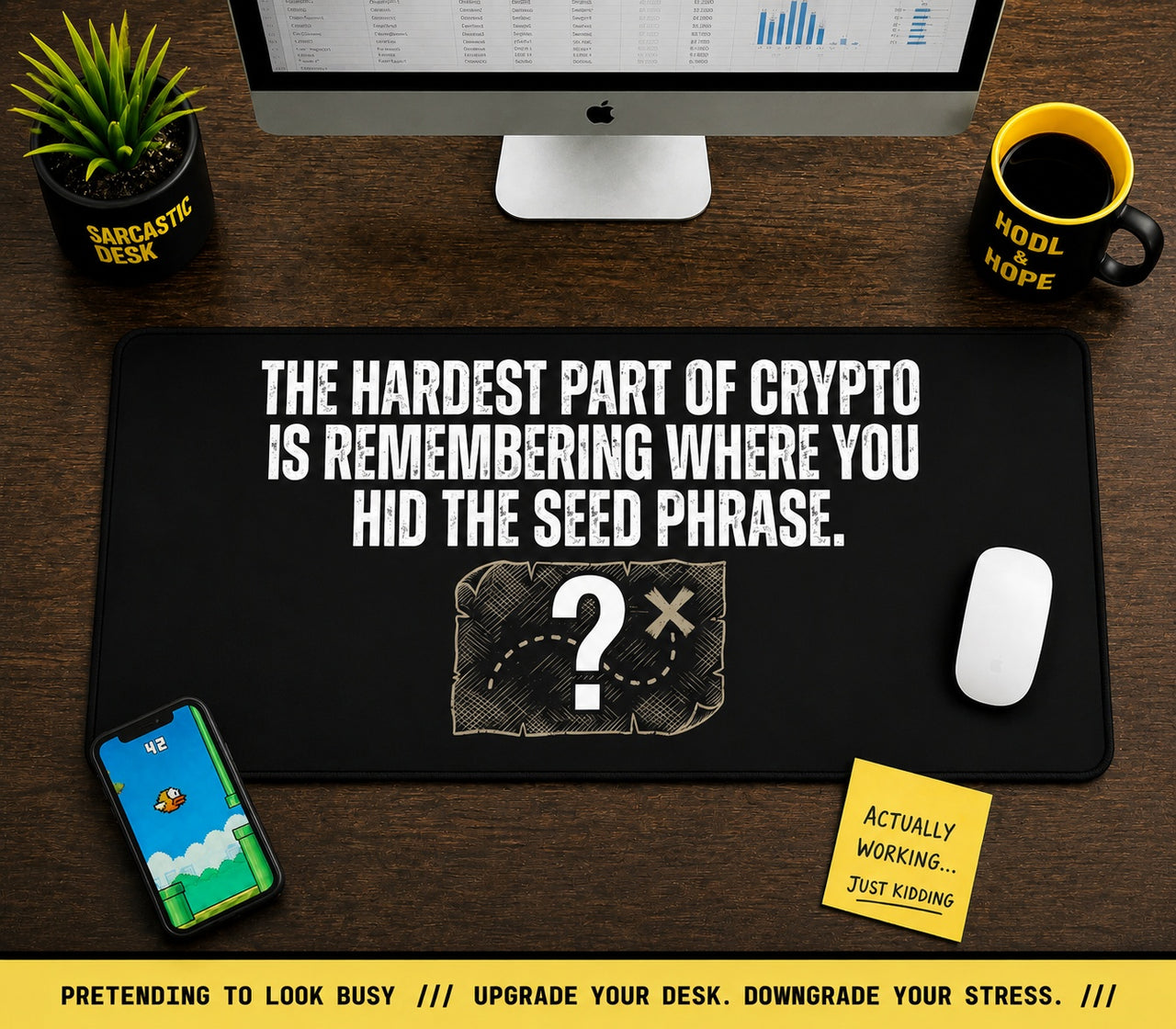 
The Hardest Part of Crypto Seed Phrase Mouse Pad – Funny Desk Mat