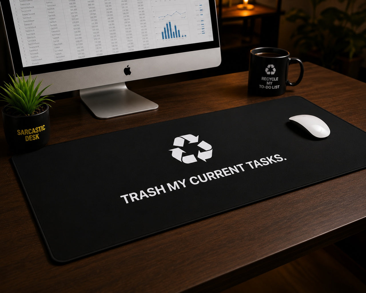 
Trash My Current Tasks Desk Mat